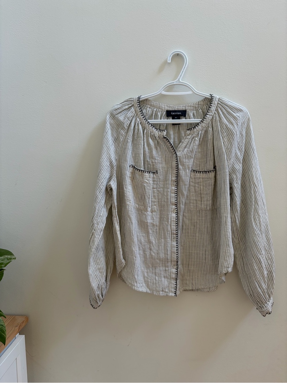 KAREN KANE EDGE STITCH PEASANT TOP - Picture 2 of 5